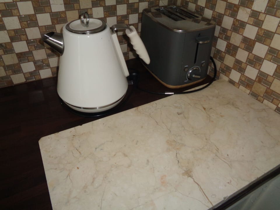kettle, toaster marble chopping board