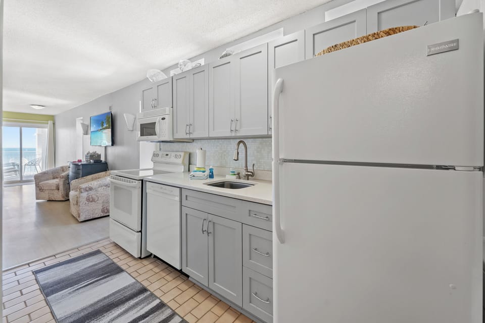 Updated and well stocked Kitchen