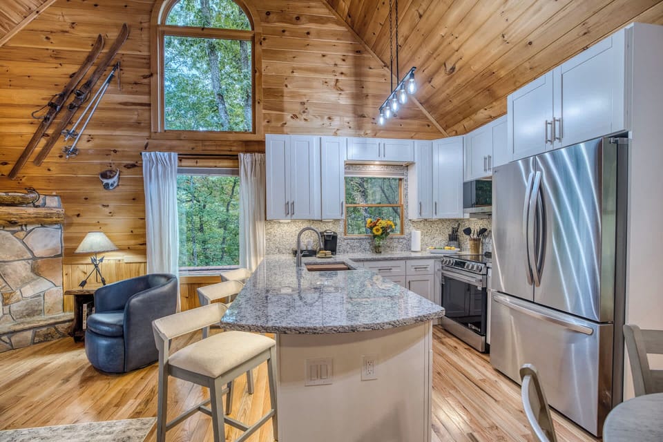 New expanded kitchen - granite/stainless steel appliances