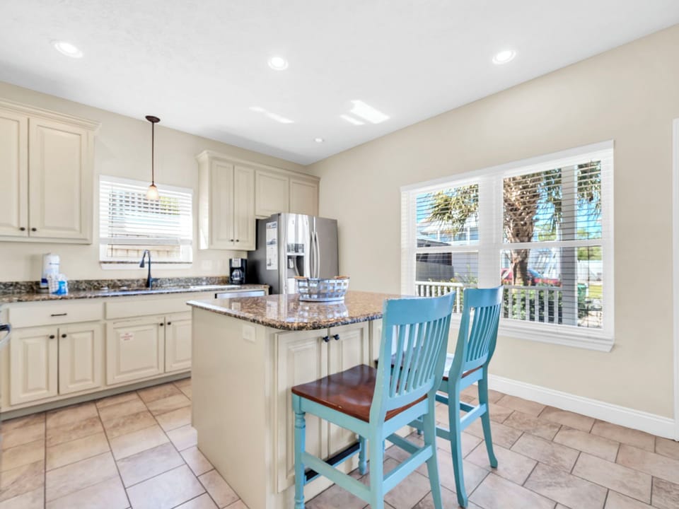 First floor kitchen island seating