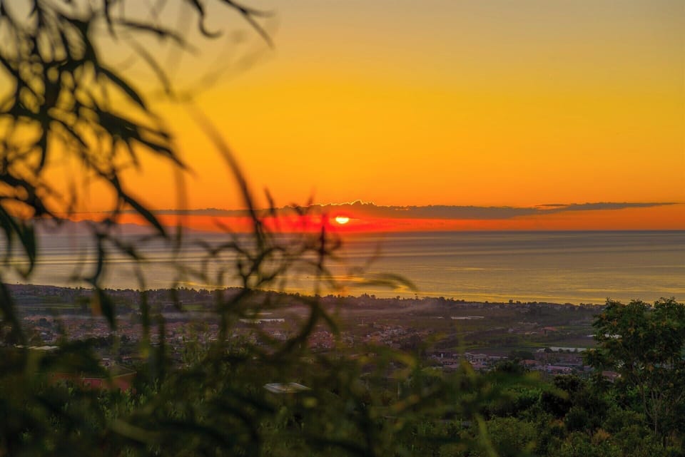 A dreamy sunrise seen from the living room.