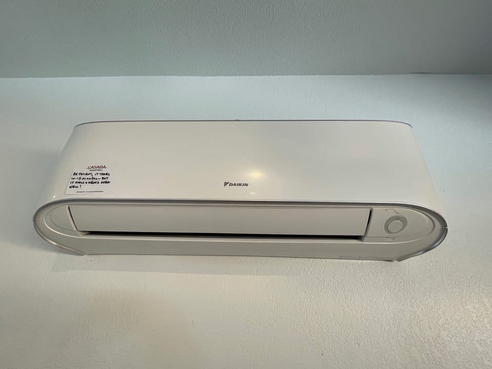 The garage game room has it's own temperature contols.