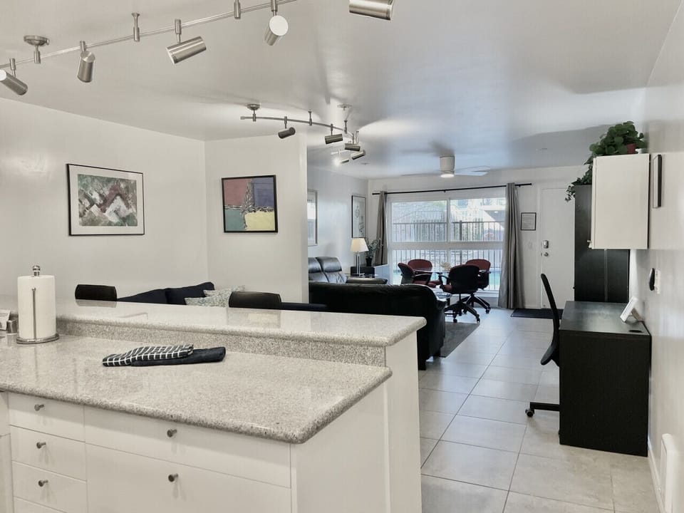 Our kitchen is well equipped with everything you need to cook a meal at home!