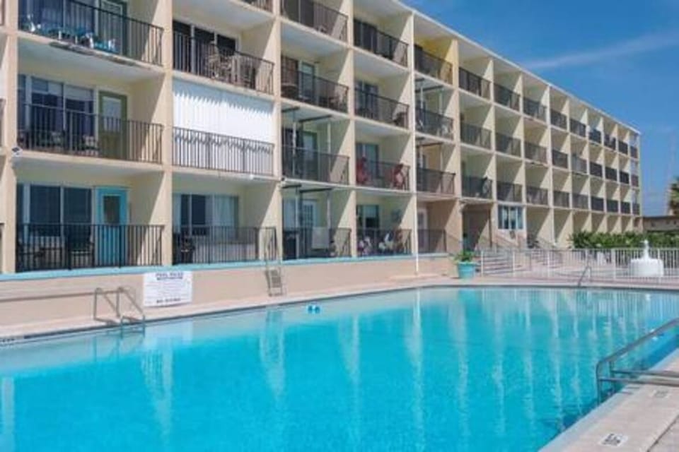 A refreshing outdoor pool, perfect for sunny days and unwinding after the beach.