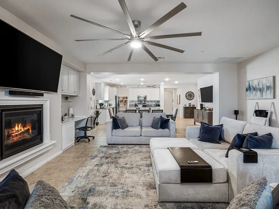 Enjoy a night by the fire watching your favorite movie
