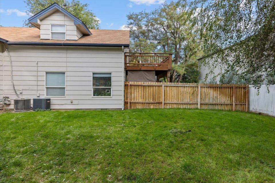 fenced yard