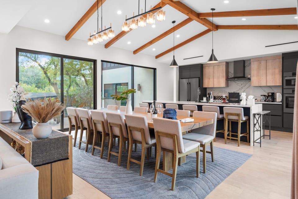 Chic indoor dining area. (Main House)