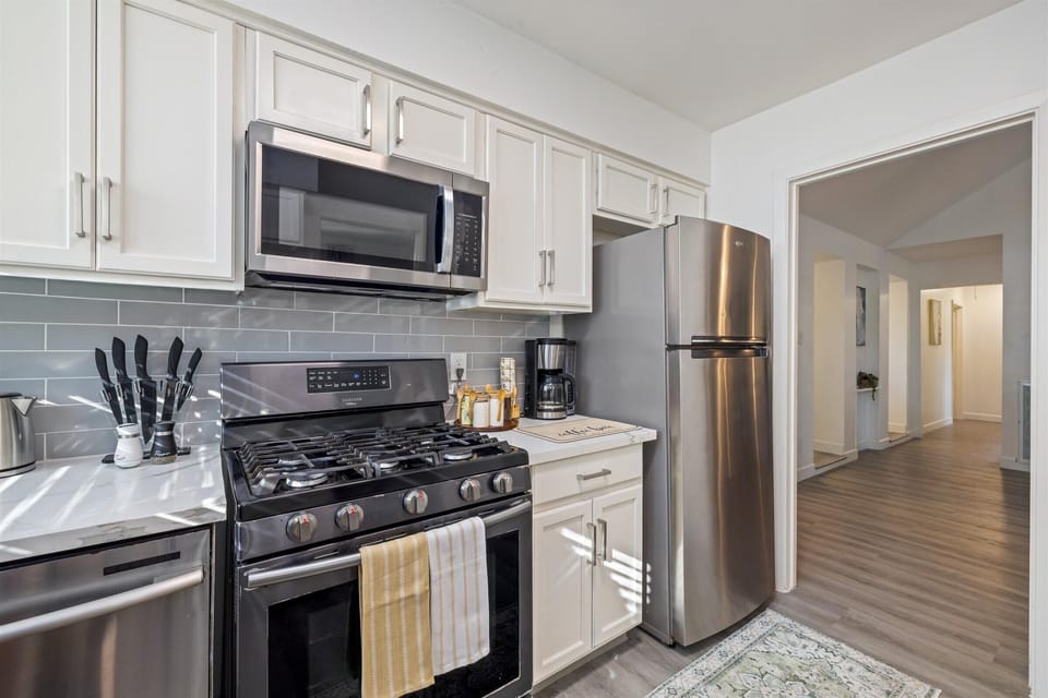 Stainless steel appliances.