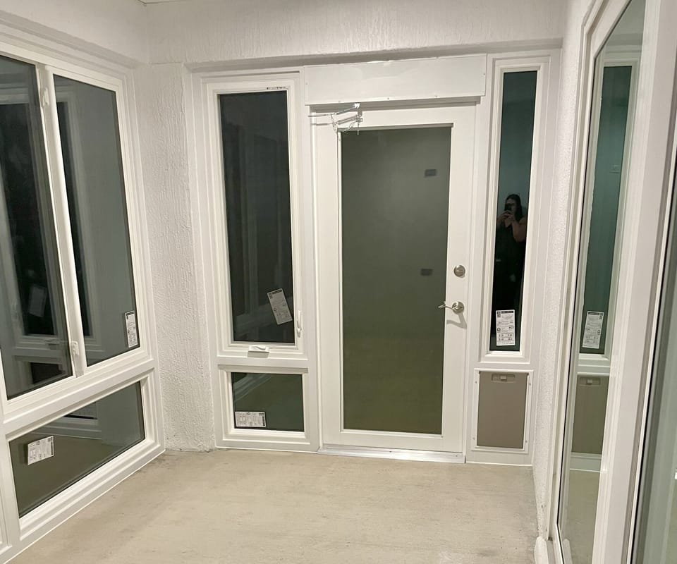 To the Right of the Lanai Door to the Backyard, is the Doggy Door for You to Reference Location and Relative Size.