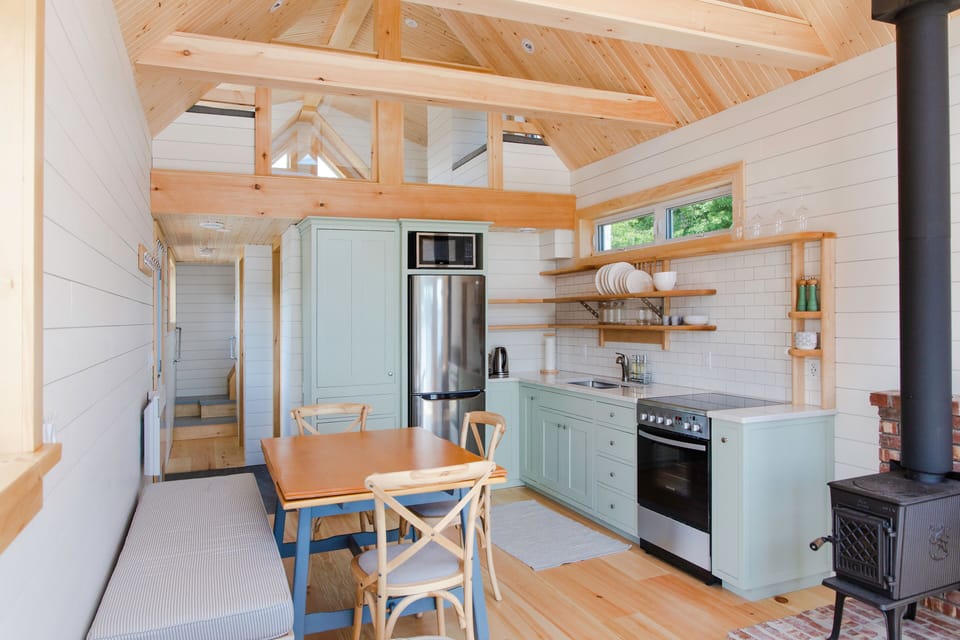 Full kitchen and dining area