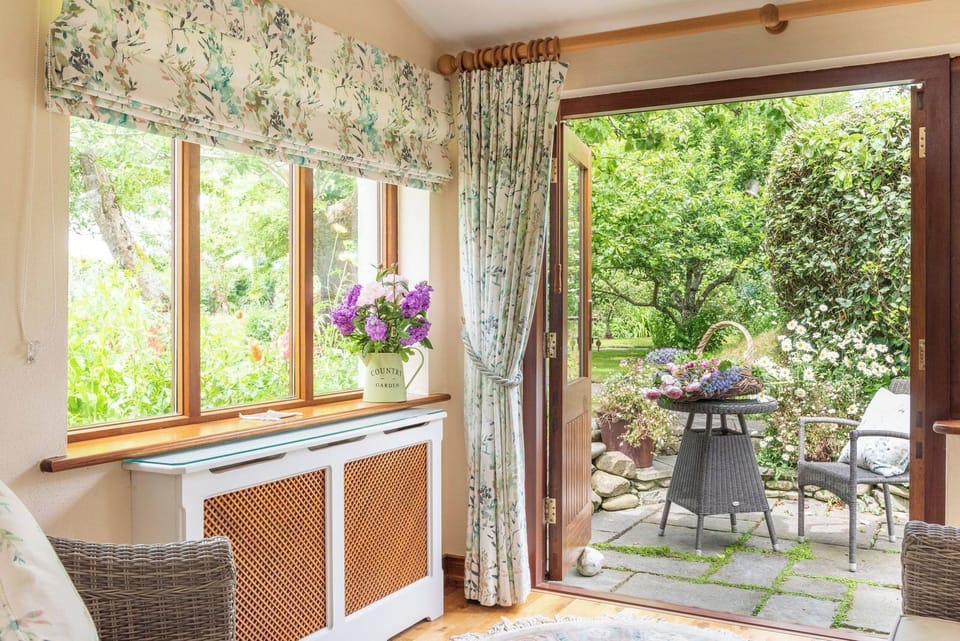 Garden room with intimate patio area.