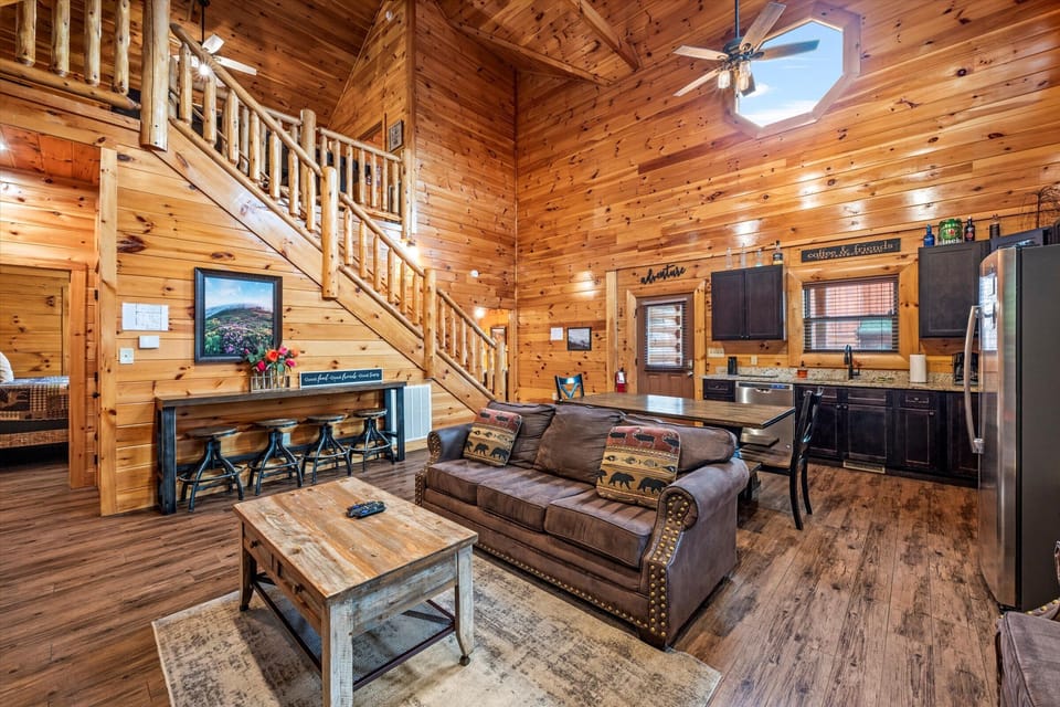 Wide-open living space made for togetherness and cozy nights in.