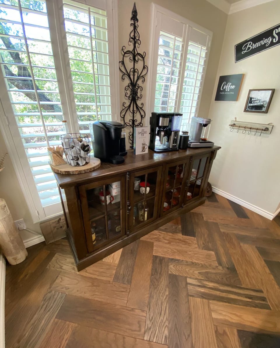 Enjoy morning coffee while watching the sunrise.