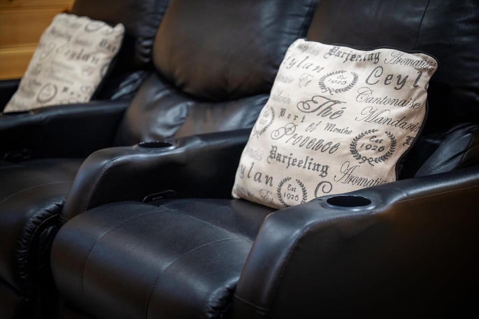 Plush seating and a big screen make it the perfect place to unwind.