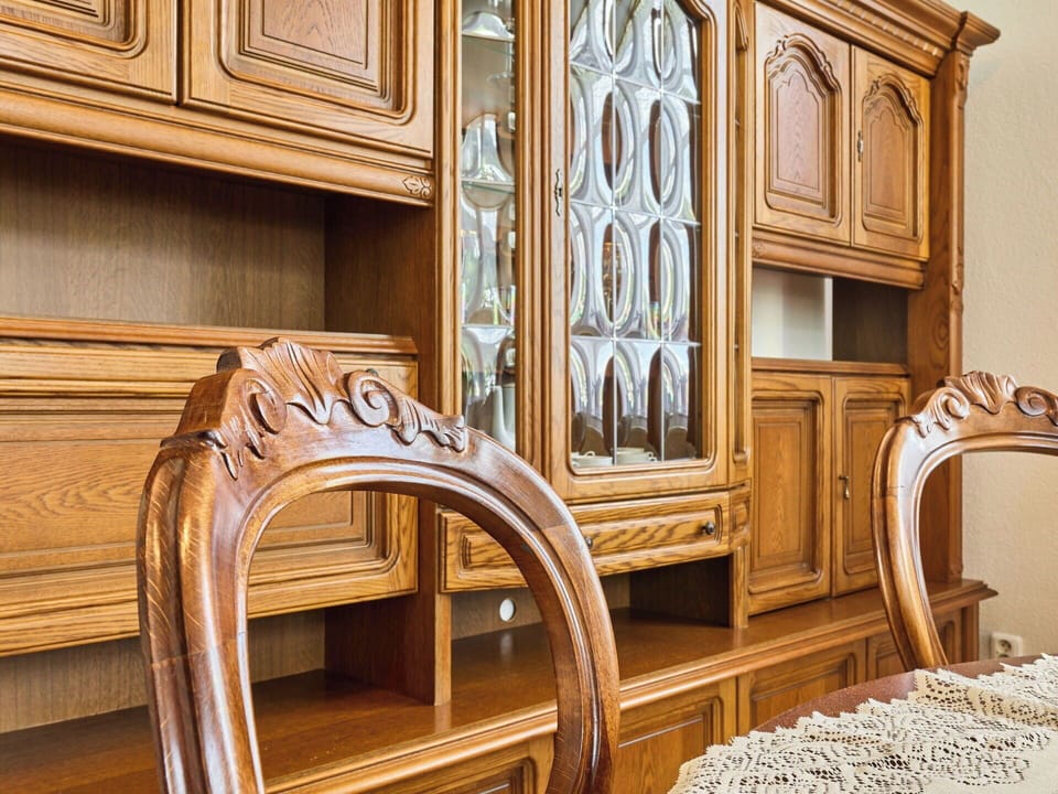 Wood, Furniture, Interior Design, Cabinetry, Wood Stain, Cupboard, Hardwood, Shelf, Molding, Shelving