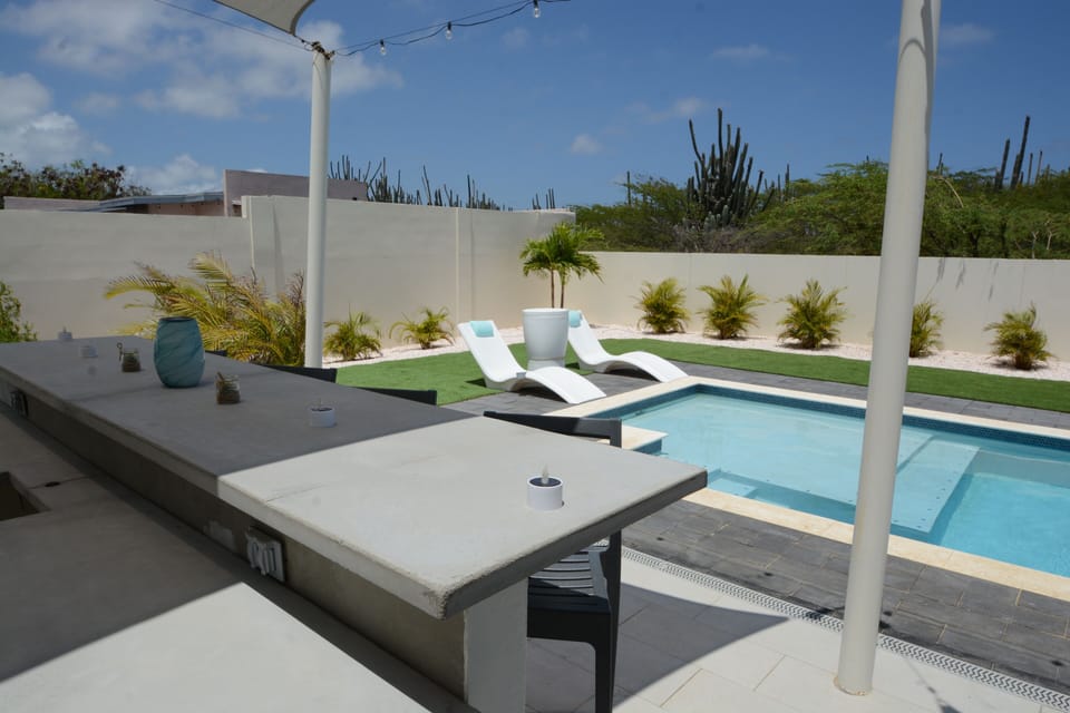 Outdoor bar and private pool area