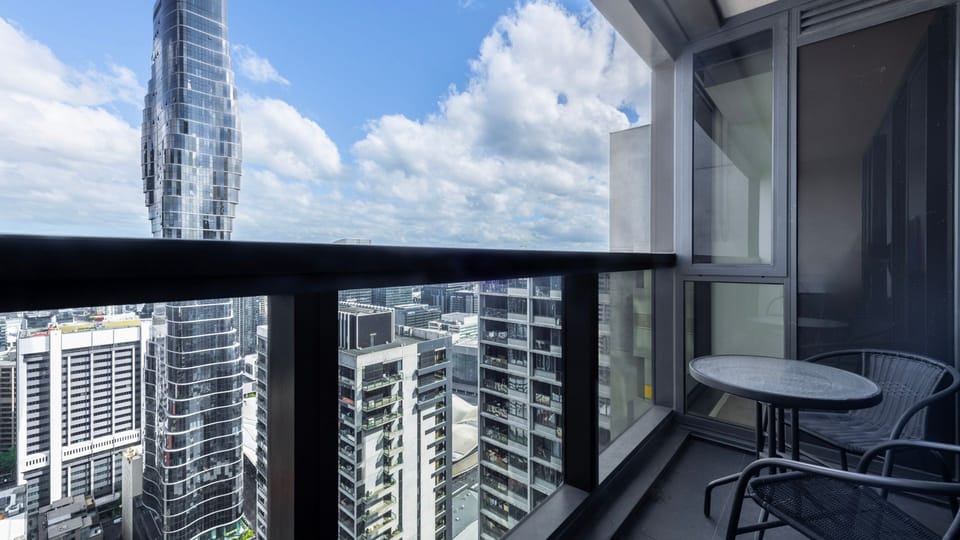 Private balcony with sweeping city views