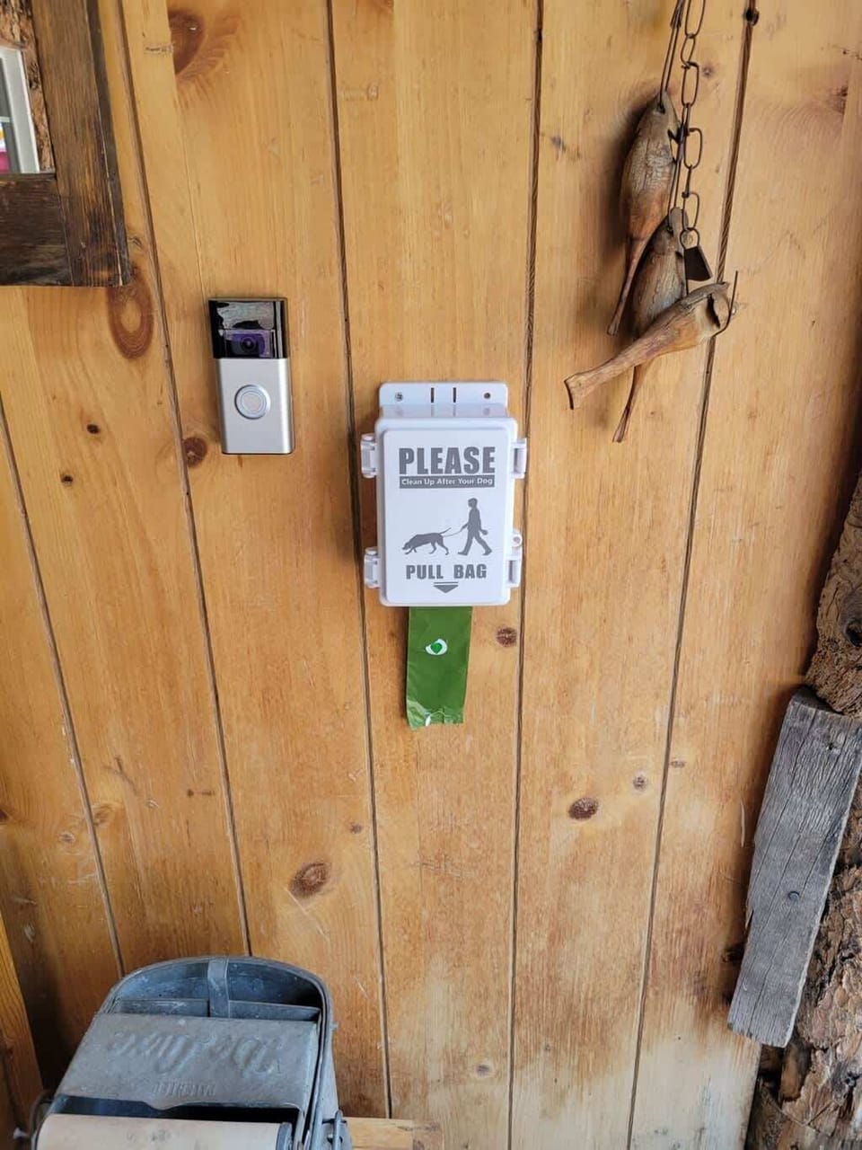 Please feel free to take a bag to clean up after your pet and dispose of it in the nearest trash can.