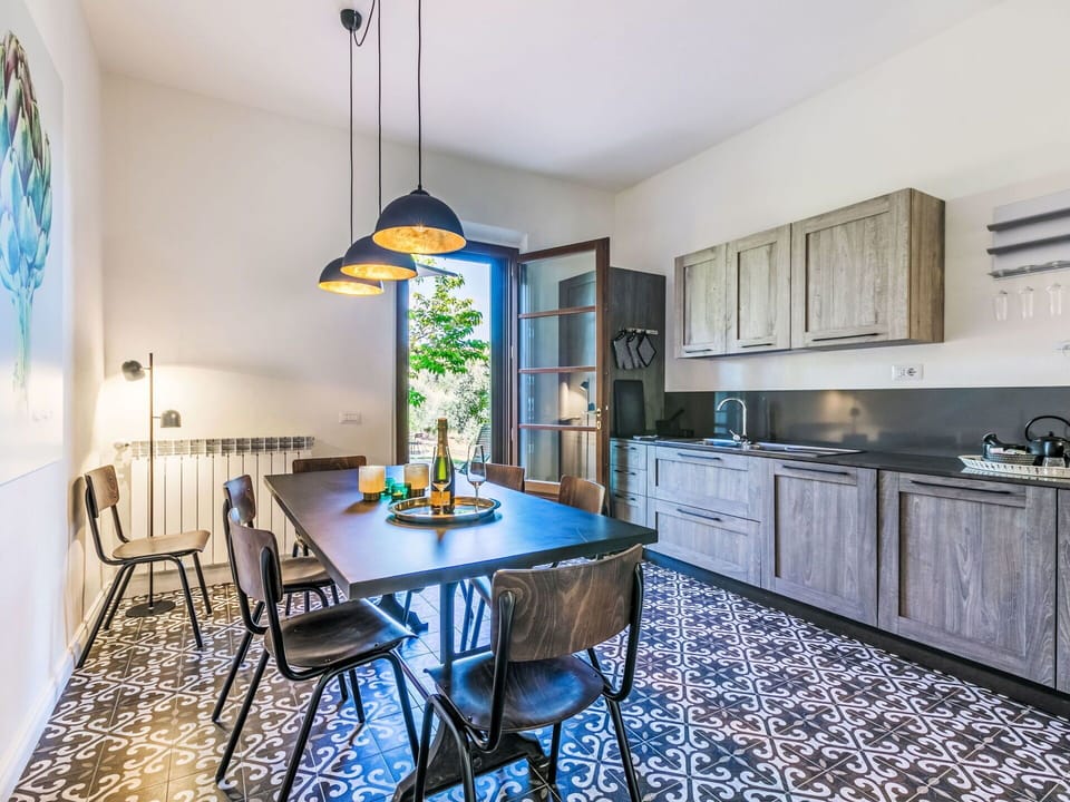 Furniture, Interior Design, Flooring, Floor, Wood, Table, Room, Ceiling, Lighting, Kitchen