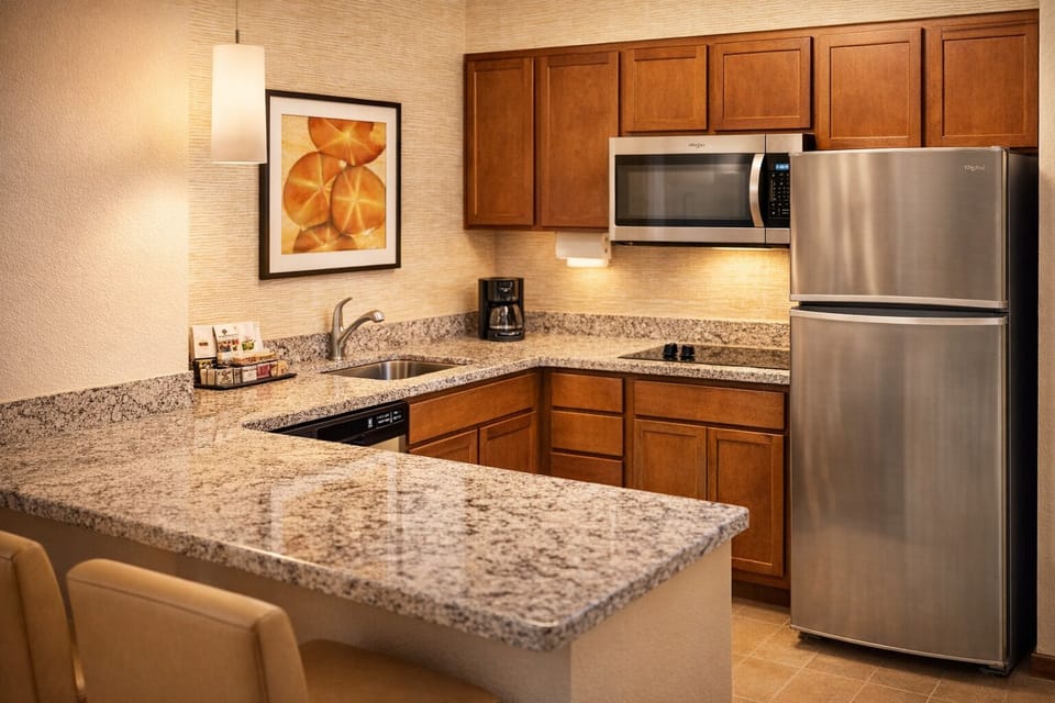 A fully equipped kitchen provides you with the ability to cook healthy meals while on vacation.