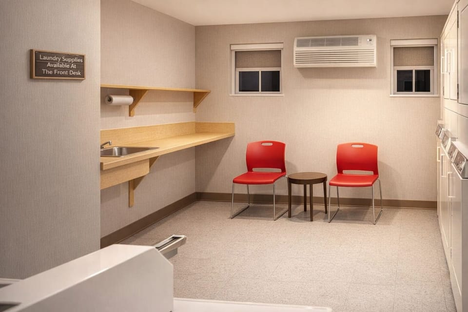 Coin-operated laundry facility for your convenience.