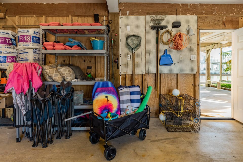 Take a stroll to the beach with the wagon, boogie board, and beach toys!