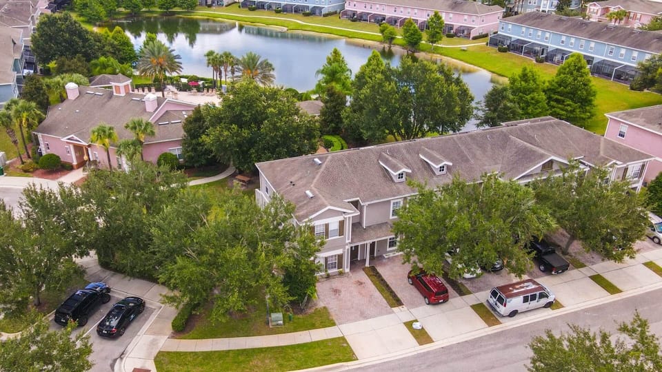 Ariel view of townhome, sits right next to Clubhouse