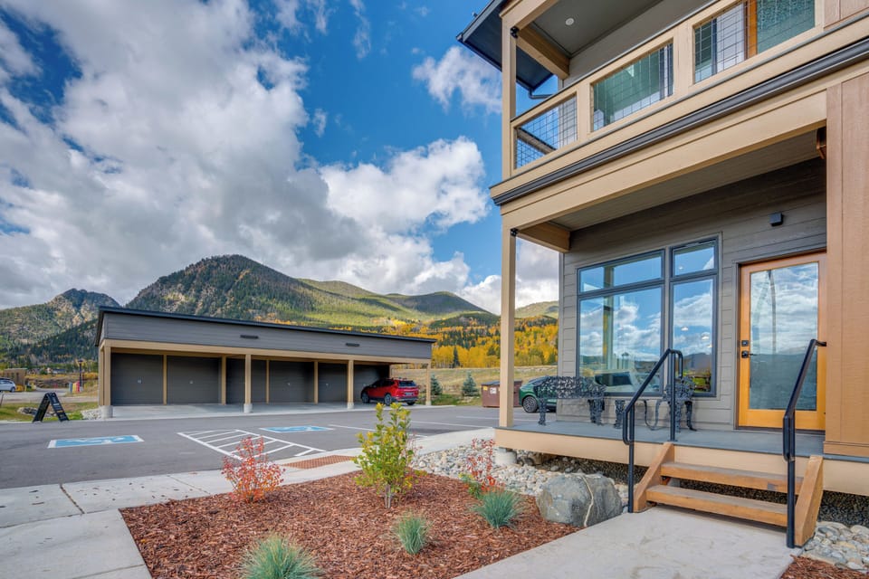 Studio Exterior | Porch w/ Seating | Mountain Views