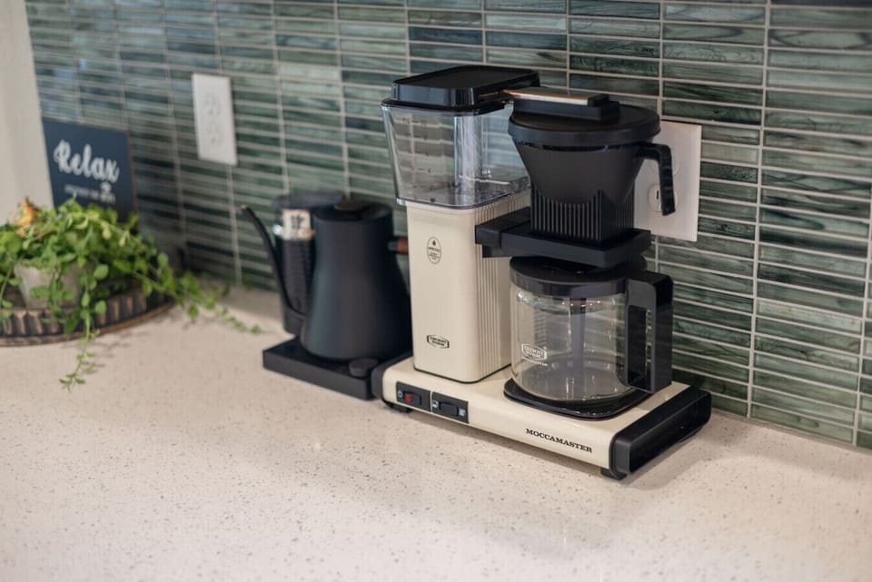 Brew the perfect cup with our Moccamaster, Stagg  kettle, and pour over setup.