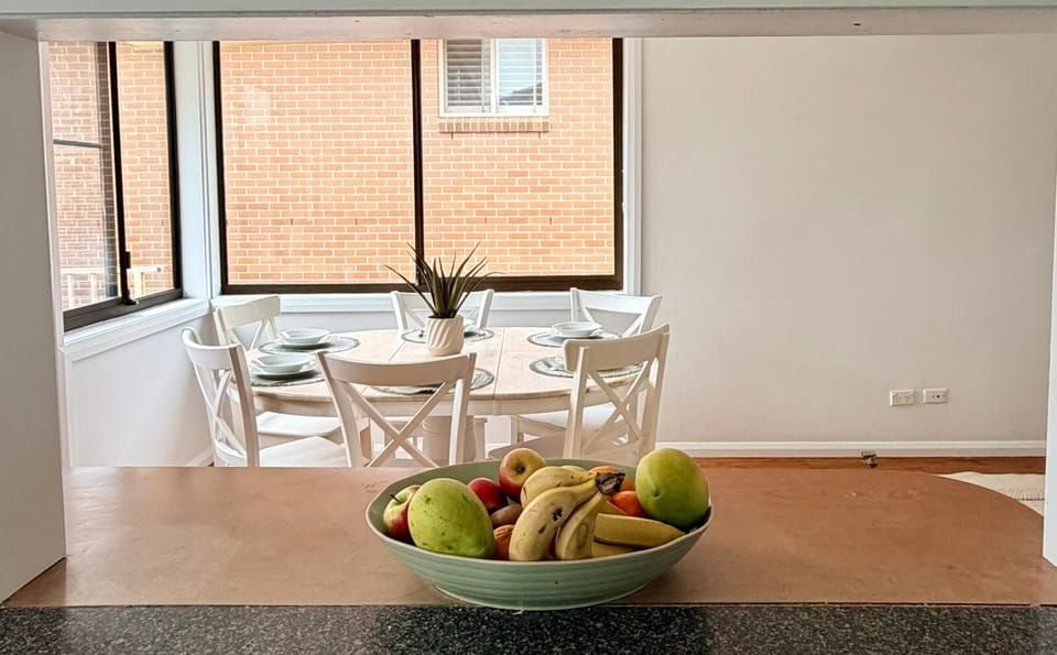 open kitchen facing the dining room