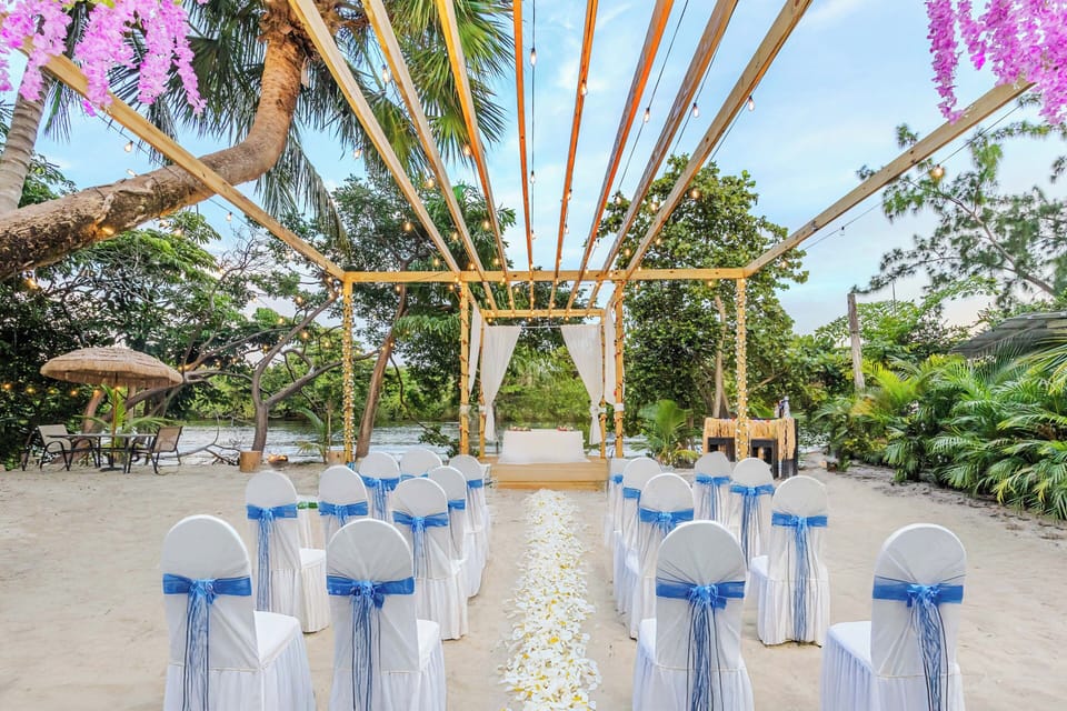 Outdoor banquet area