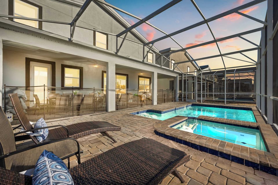 Relax in your private pool and hot tub oasis, perfect for unwinding after a day of adventure.