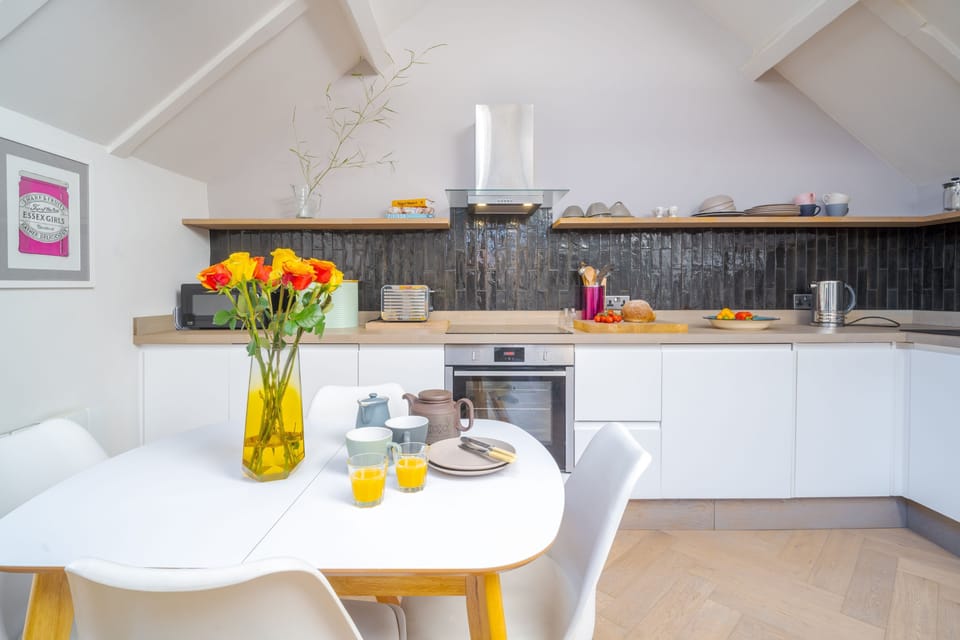 First floor: The bespoke kitchen is well equipped