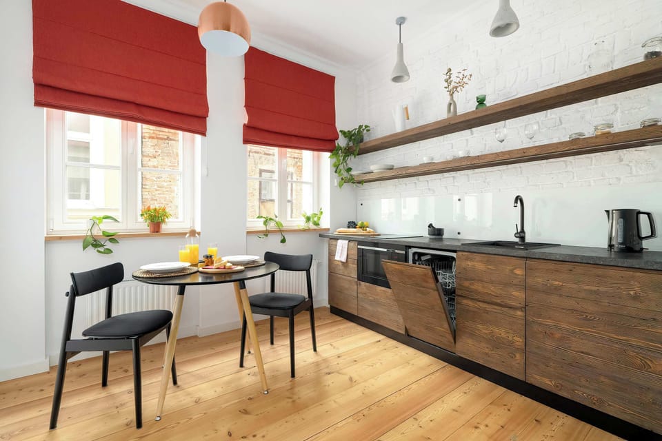 The kitchenette has been equipped with high-quality appliances.