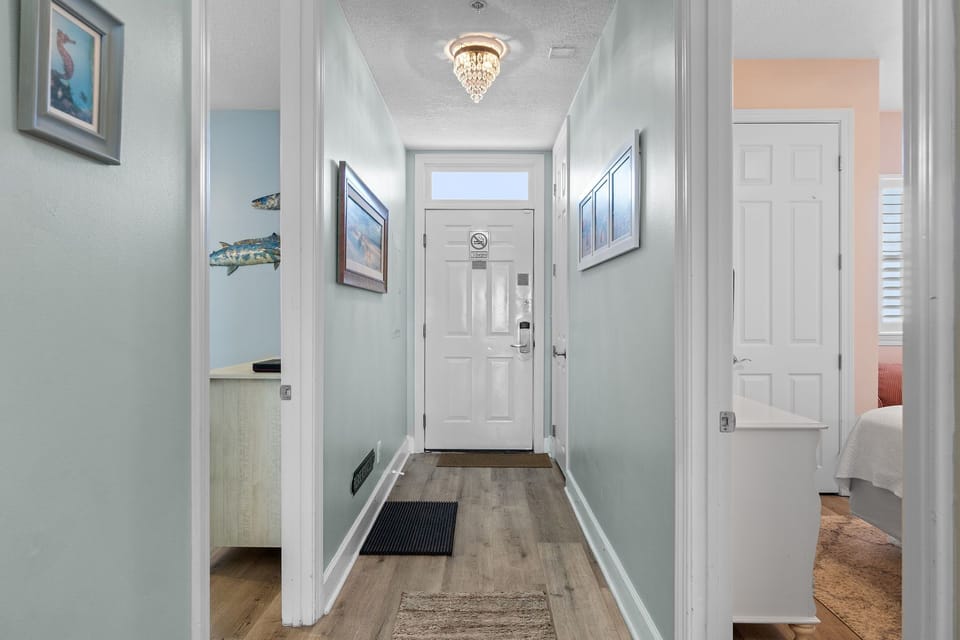 Head down the hall to the bedrooms