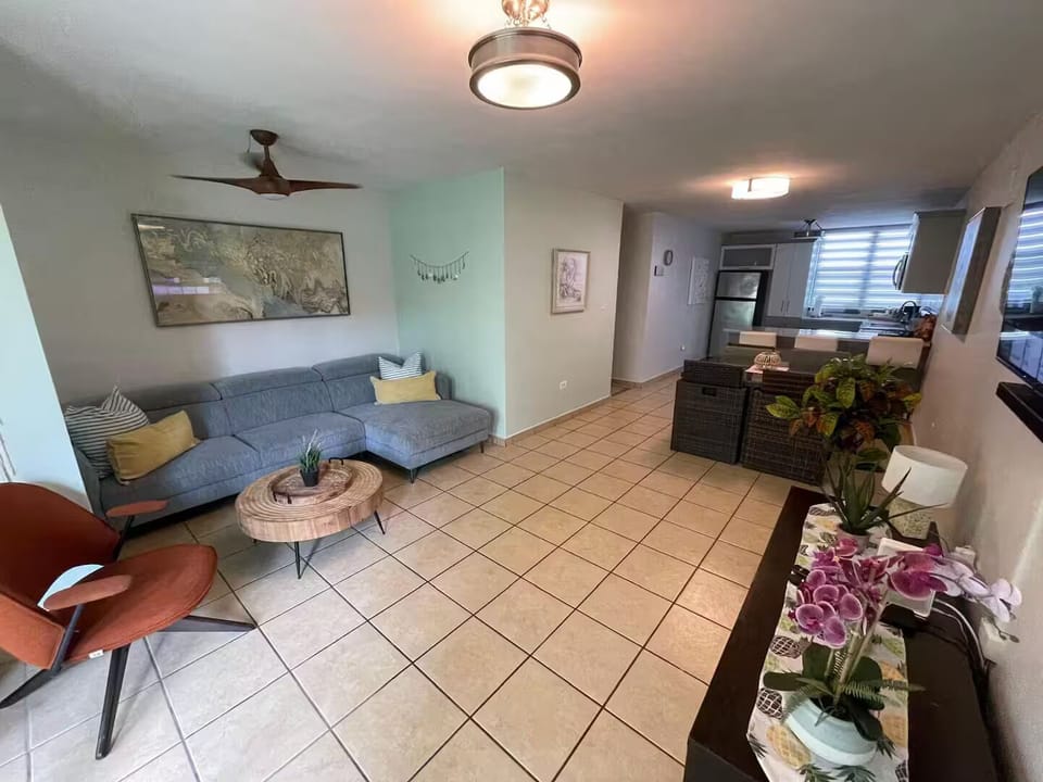 Living, dining and kitchen view