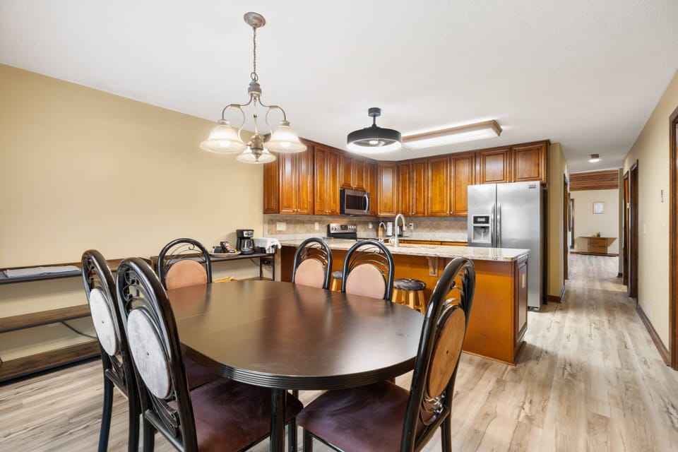 Here is the eat in kitchen - there is also a dining room through that archway