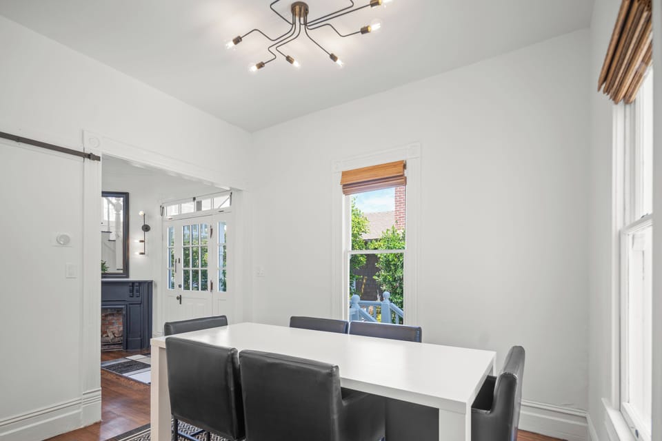 Dining Room with large table.  Can seat 6-10 people.  