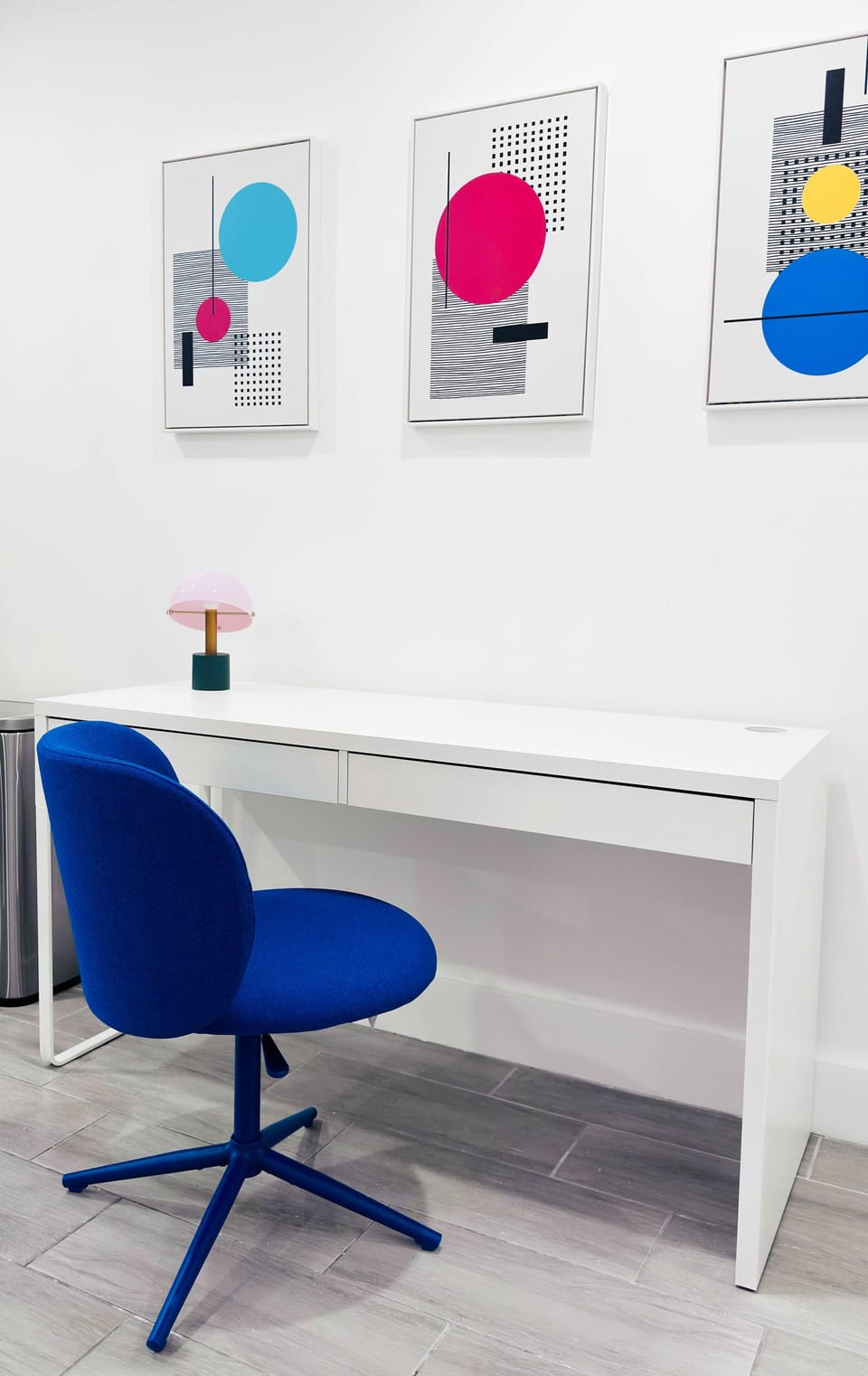 A thoughtfully placed workspace near the kitchen and living area, ideal for focused work without feeling tucked away.