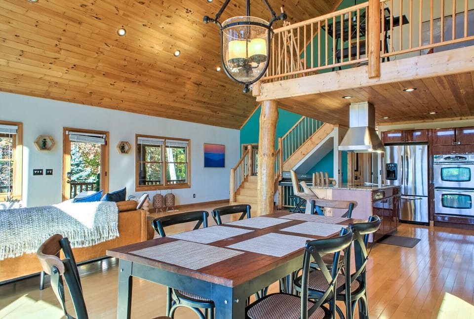 open kitchen and dining area