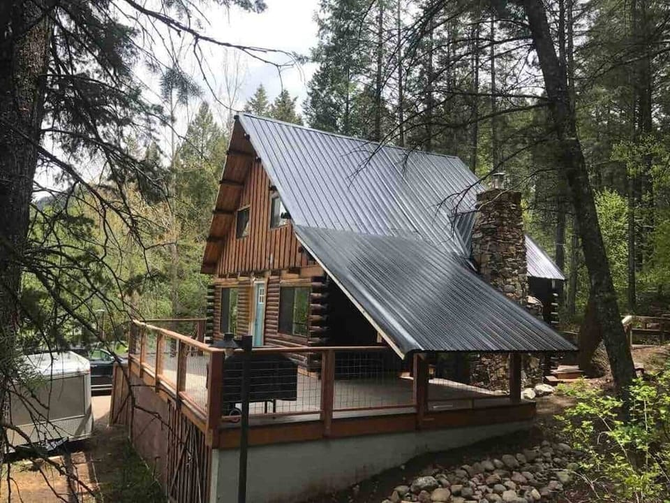 Cozy cabin in the woods.