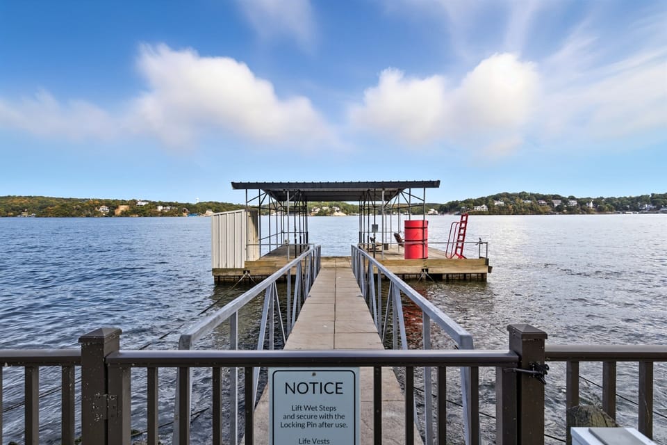 Private dock with lily pad