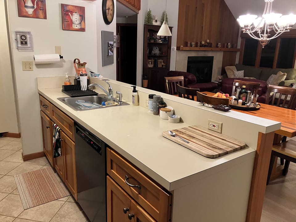 Island Kitchen Counter w Sink, Bosch Dishwasher, Garbage Disposal