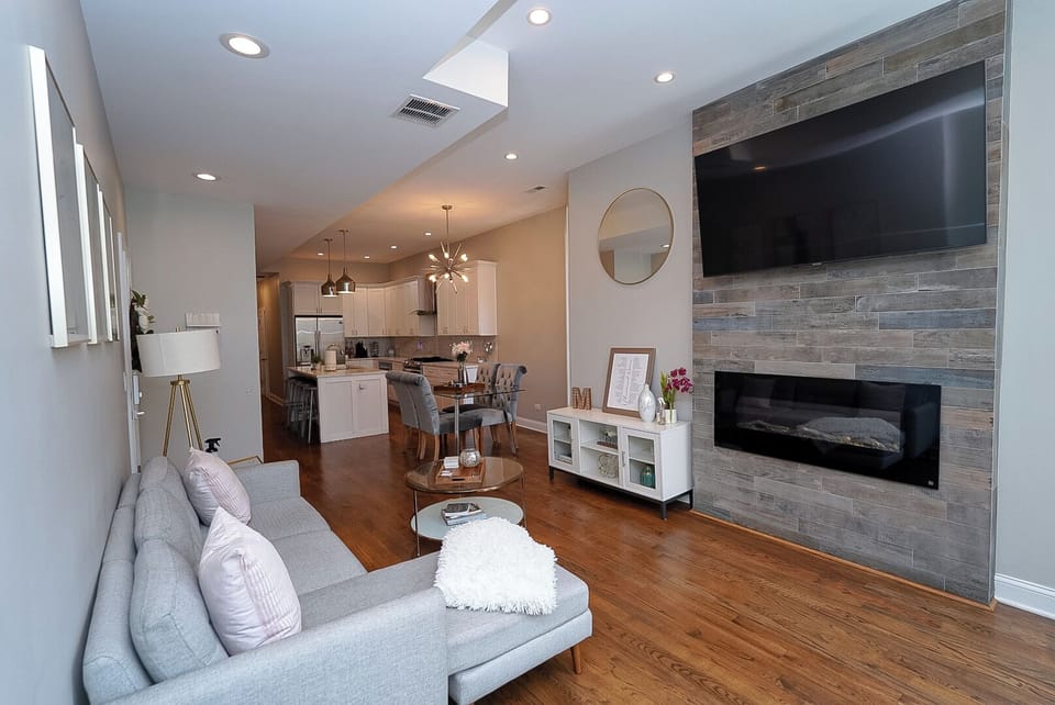 Open concept living perfect for couples, professionals, families, and friends