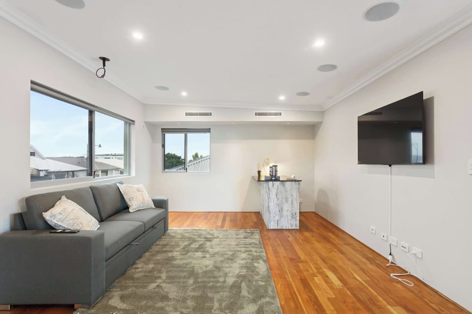 Upstairs living area with sofa bed