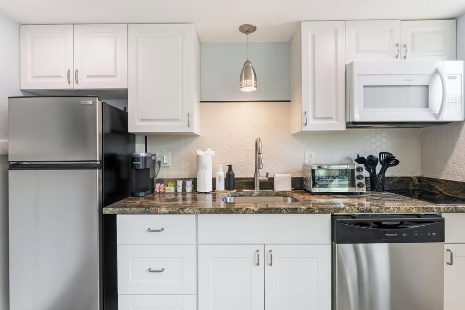 Cook with ease—modern appliances and all the basics at hand.