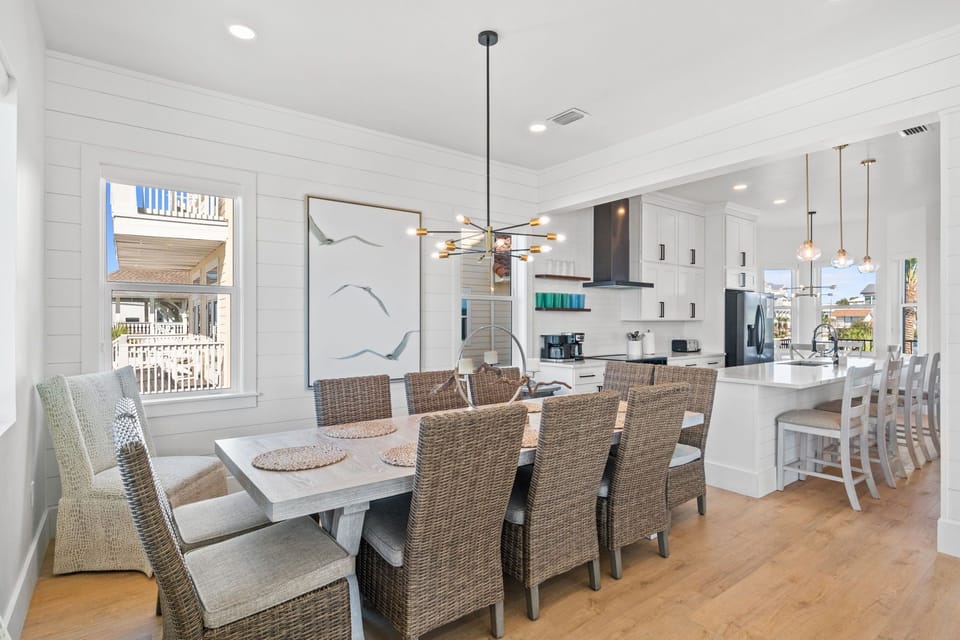 Large dining table perfect for shared meals and gatherings