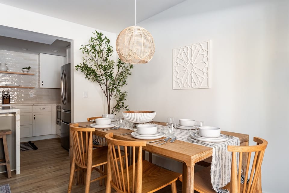Gather together in elegant dining space