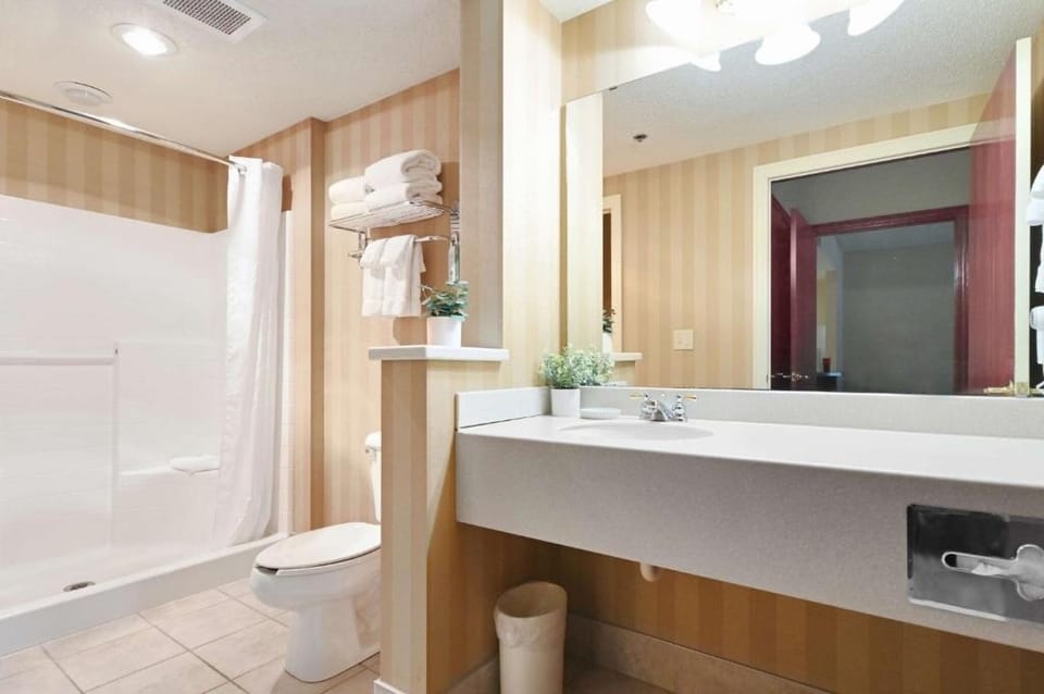 Refresh in a bright bathroom with clean vanity space.