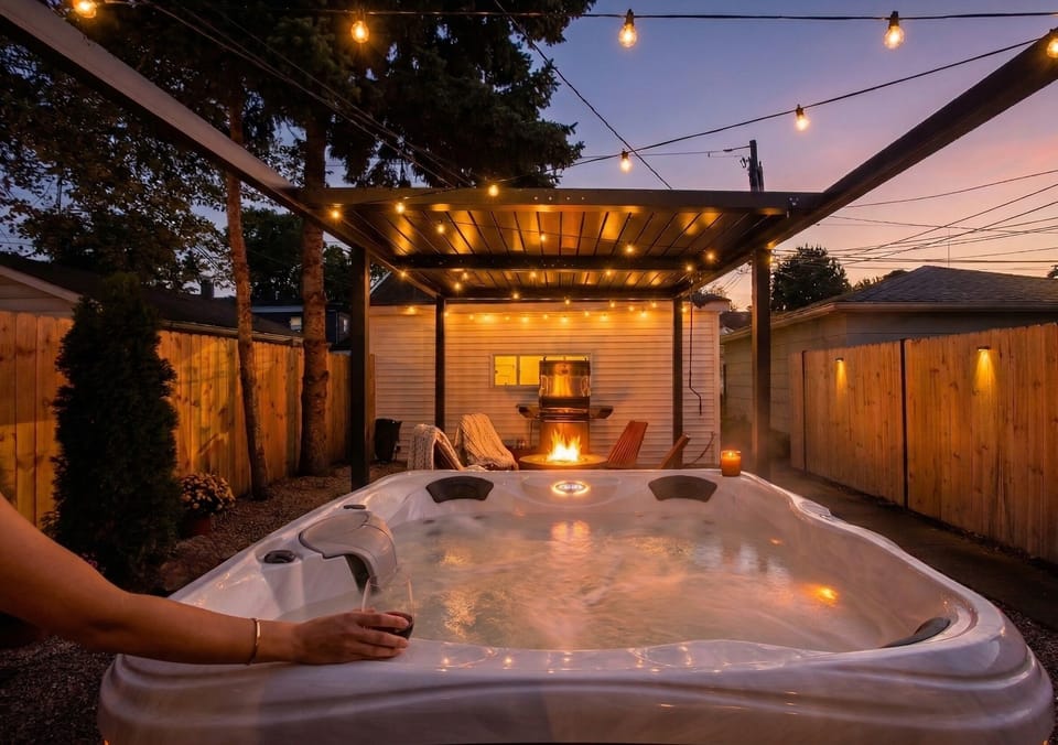 Outdoor spa tub